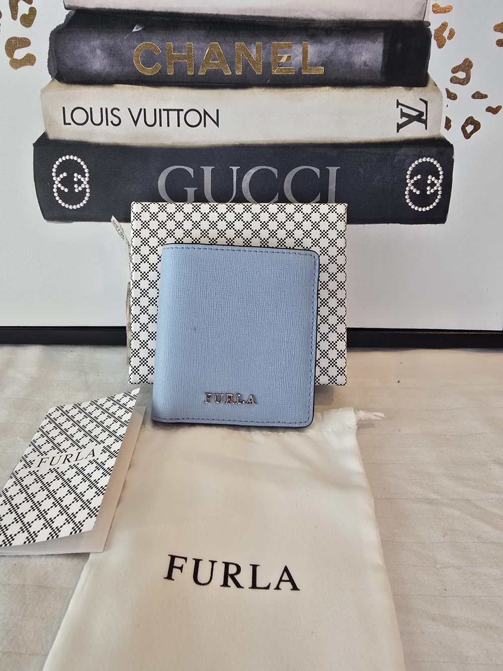 Furla Bifold Blue Wallet Nwt Full Inclusion - Picture 1 of 9